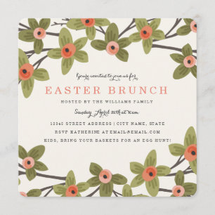 Frühling knospt Ostern-Brunch Einladung