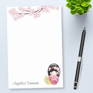 Frühling Kokeshi Puppe - niedliches japanisches Post-it Klebezettel