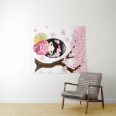 Frühling Kokeshi Puppe - niedliches japanisches Wandteppich (Beispiel (Horizontal))