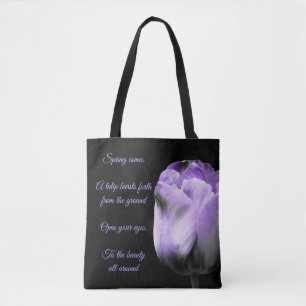 Frühling kommt Lila Tulip Tasche