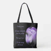 Frühling kommt Lila Tulip Tasche (Rückseite)