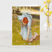 Frühling Lawrence Alma Tadema im Garten Karte (Gelbe Blume)