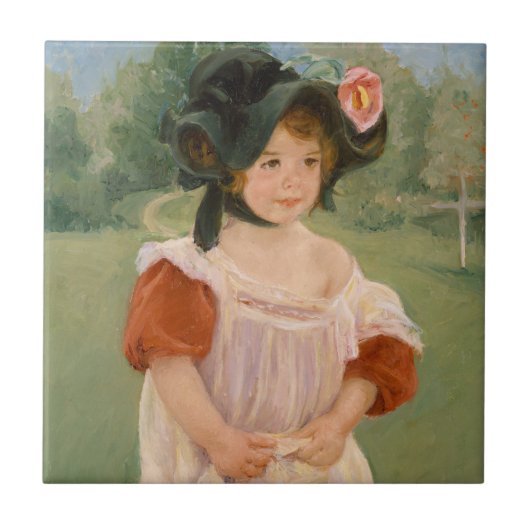 Frühling: Margot stehend in einem Garten | 1900 Fliese (Vorderseite)