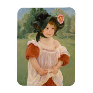 Frühling: Margot stehend in einem Garten 1900 Magnet