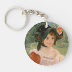 Frühling: Margot stehend in einem Garten 1900 Schlüsselanhänger