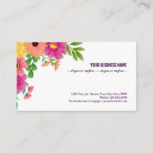 Frühling mit bunten Blume Visitenkarte (Rückseite)