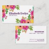 Frühling mit bunten Blume Visitenkarte (Vorne/Hinten)