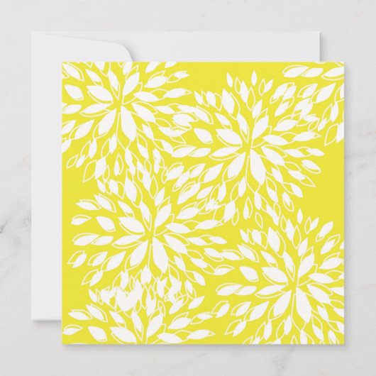 Frühling Moderne Gelb & Weiß Blumen Einladung (Rückseite)