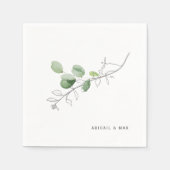 Frühling Moderne Wasserfarbe & Bleistift Botanisch Serviette (Vorderseite)