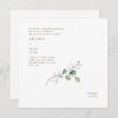 Frühling Moderne Wasserfarbe Botanischer Platz Einladung (Vorne/Hinten)