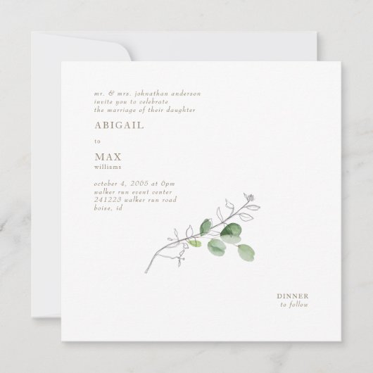 Frühling Moderne Wasserfarbe Botanischer Platz Einladung (Vorderseite)