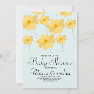 Frühling Mohn Gelb Fette Florale Babyparty Pastell Einladung