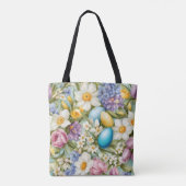 Frühling. Narzissen, Hyazinthen, Tulpen, Ostereier Tasche (Rückseite)