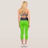 Frühling Neon Green Black High Waisted Capris (Rückseite)