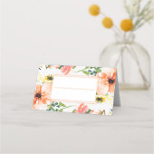 Frühling Orange Blumige Hochzeit Platzkarte (Rückseite)