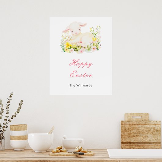 Frühling Osterlamm Ostern Brunch Poster (Küche)