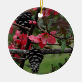 Frühling/Ostern: Japonica/Flieder Keramikornament