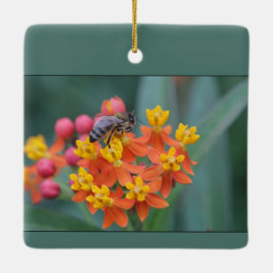 Frühling/Ostern: Lilien und Biene Keramikornament