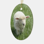 Frühling/Ostern: Neugieriges Lamm, lyrische lylacs Keramikornament (Links)