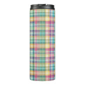 Frühling/Ostern Pastell-Karo Thermosbecher (Rückseite)
