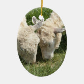 Frühling/Ostern: Zwei Lämmer das gleiche Gras, Keramik Ornament (Vorne)