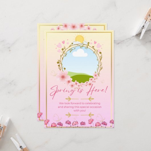 Frühling-Party Einladung (Vorderseite/Rückseite Beispiel)