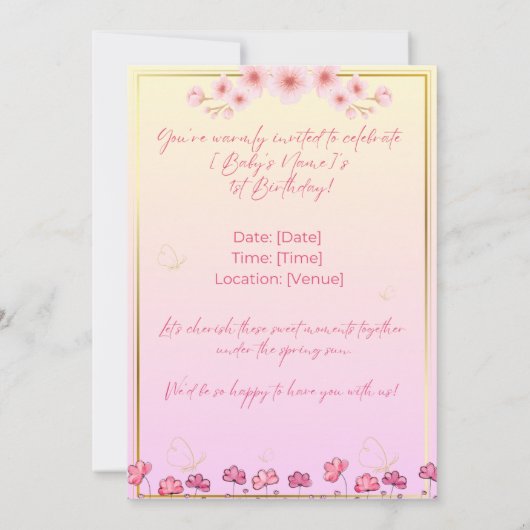 Frühling-Party Einladung (Rückseite)