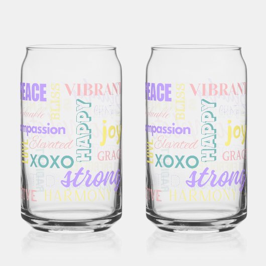 Frühling Pastel High Vibe Ich bin positiv Energie Dosenglas (Rückseite)