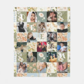 Frühling-Patchwork-Effekt-Quilt-Musterfoto Fleecedecke (Vorderseite)