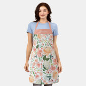 Frühling Pfirsichfarben Blumenname Personalisierte Schürze (Getragen)
