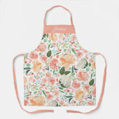 Frühling Pfirsichfarben Blumenname Personalisierte Schürze (Vorderseite)