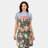 Frühling Pfirsichfarbene Blüte auf dunkelgrauem Na Schürze (Getragen)