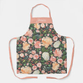 Frühling Pfirsichfarbene Blüte auf dunkelgrauem Na Schürze (Vorderseite)