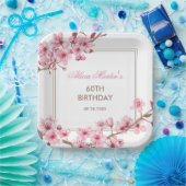 Frühling Pink Cherry Blossom Floral Geburtstag Pappteller (Party)