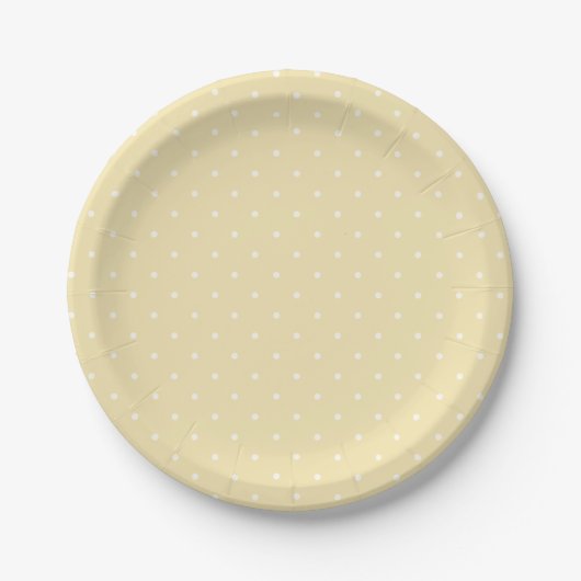 Frühling Polka Dots Micro | Buttercreme Pappteller (Vorderseite)