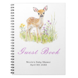 Frühling Reh Baby Shower Gästebuch Notizblock