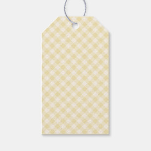 Frühling Retro Gingham Buttercreme Geschenkanhänger