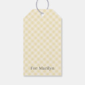 Frühling Retro Gingham | Buttercreme Geschenkanhänger (Rückseite)