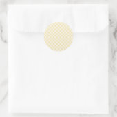 Frühling Retro Gingham | Buttercreme Runder Aufkleber (Tasche)