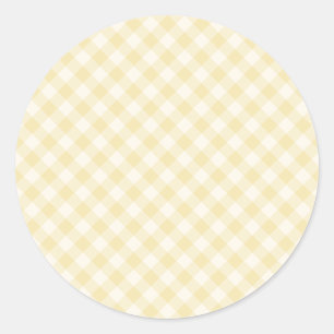 Frühling Retro Gingham Buttercreme Runder Aufkleber