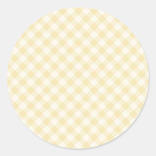 Frühling Retro Gingham | Buttercreme Runder Aufkleber (Vorderseite)