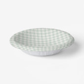 Frühling Retro Gingham | Gedämpfter Salbei Pappteller (Gewinkelt)