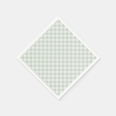 Frühling Retro Gingham | Gedämpfter Salbei Serviette (Ecke)