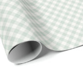 Frühling Retro Gingham | Gedämpftes Salbei Geschenkpapier (Rolleneckpunkt)