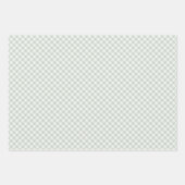 Frühling Retro Gingham | Gedämpftes Salbei Geschenkpapier Set (Vorderseite 2)