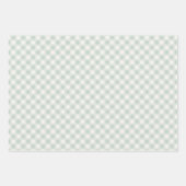 Frühling Retro Gingham | Gedämpftes Salbei Geschenkpapier Set (Vorderseite)