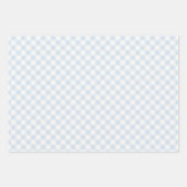 Frühling Retro Gingham | Puderblau Geschenkpapier Set (Vorderseite)