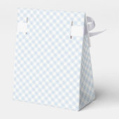 Frühling Retro Gingham | Puderblau Geschenkschachtel (Rückseite)