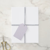 Frühling Retro Gingham | Staubiges Lavendel Geschenkanhänger (Mit Garn)