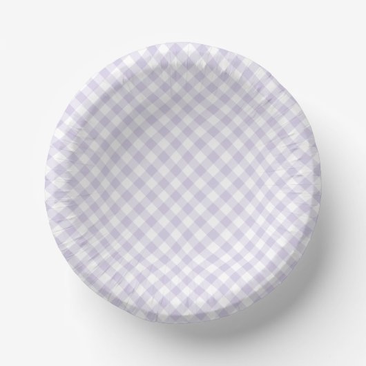 Frühling Retro Gingham | Staubiges Lavendel Pappteller (Vorderseite)